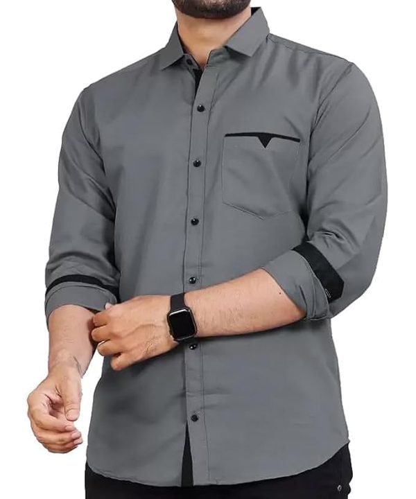 Grey Casual Full Sleeve Shirt