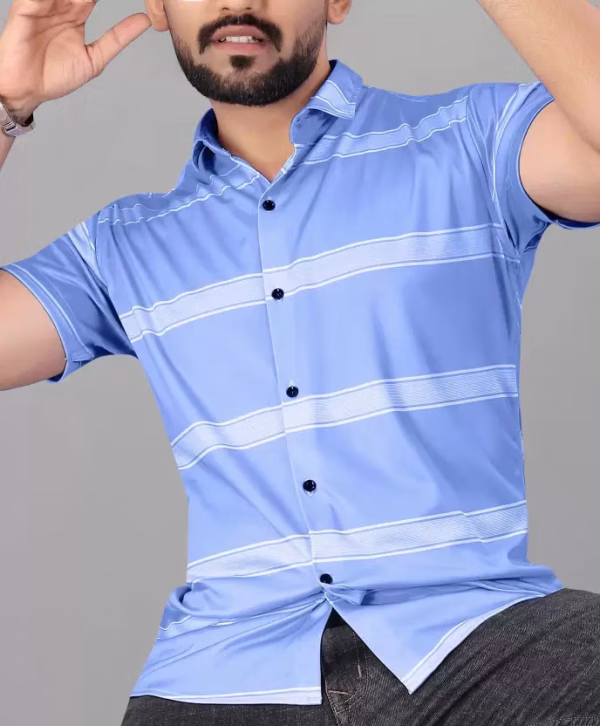 Light Blue Stripe Casual Shirt