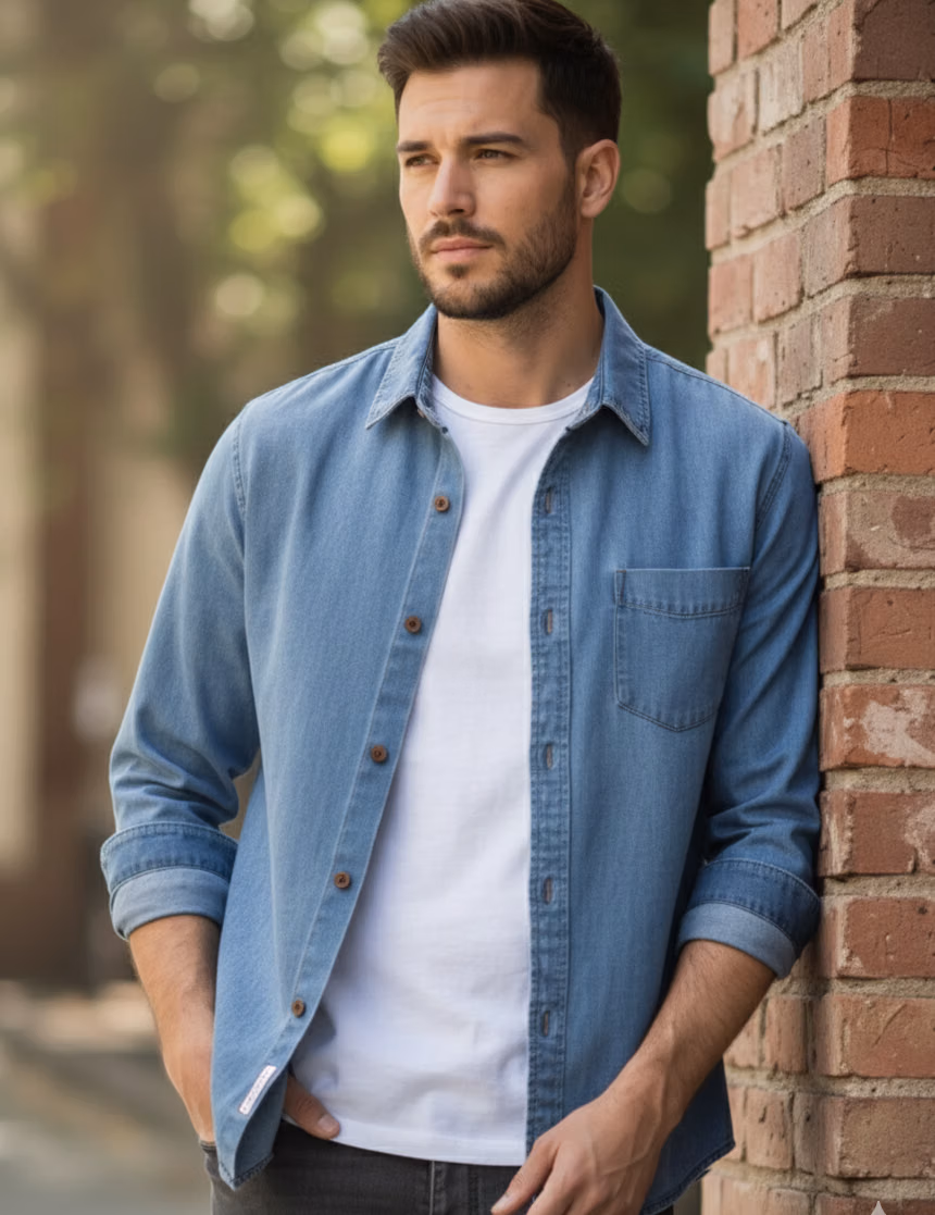 Blue Denim Casual Shirt
