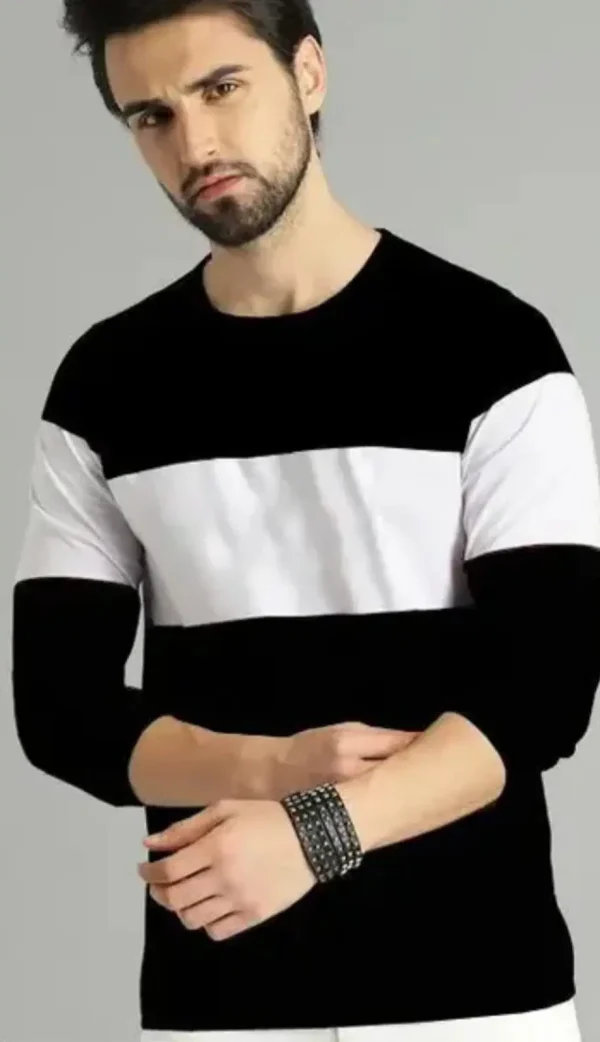 Monochrome Stripe Casual T-Shirt