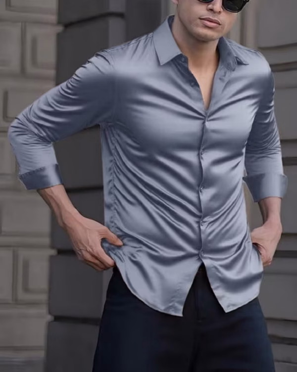 Light Blue Solid Casual Shirt