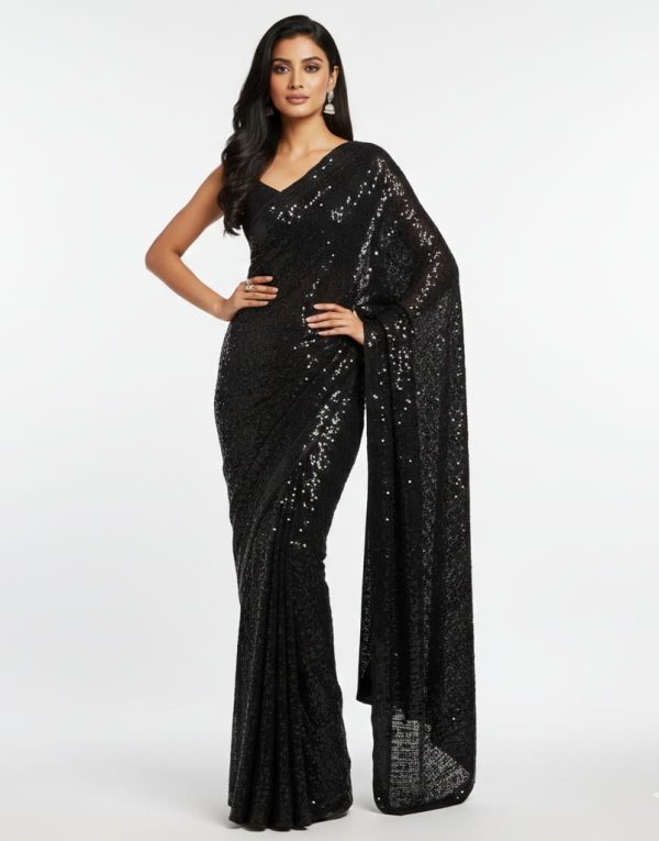 Noir Designer Sequin Couture Saree