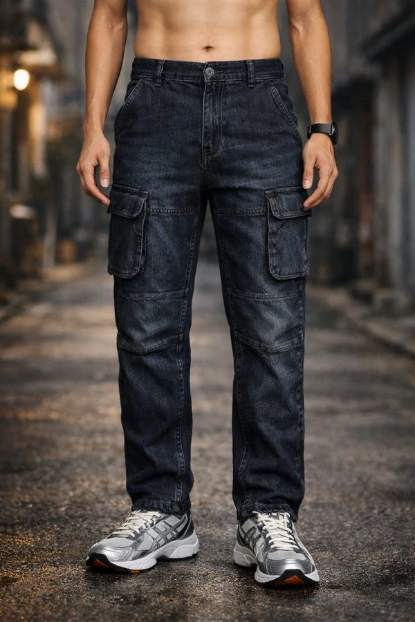 Midnight Utility Cargo Denim Jeans