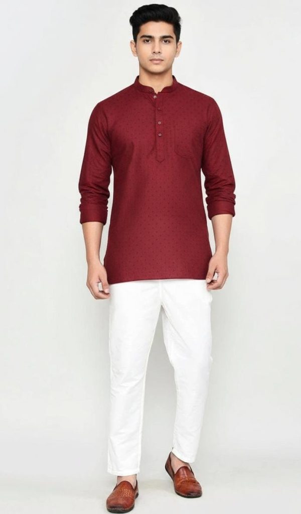 Crimson Verge Kurta