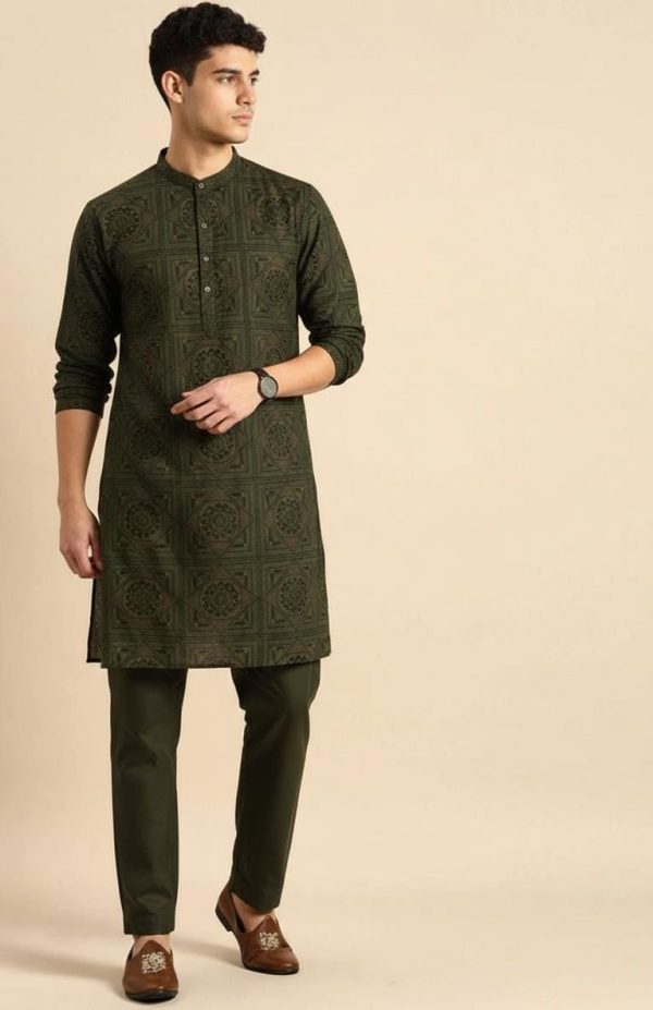 Forest Grid Heritage Kurta