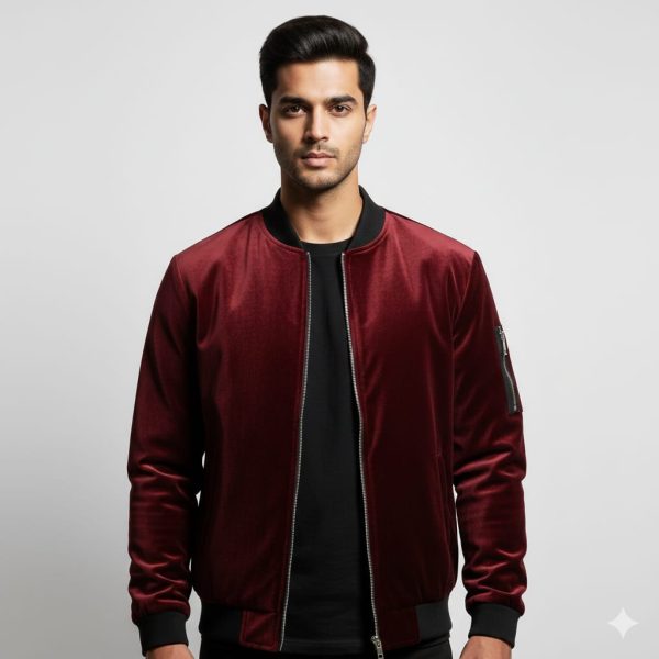 Men's Maroon Velvet Tuxedo Blazer