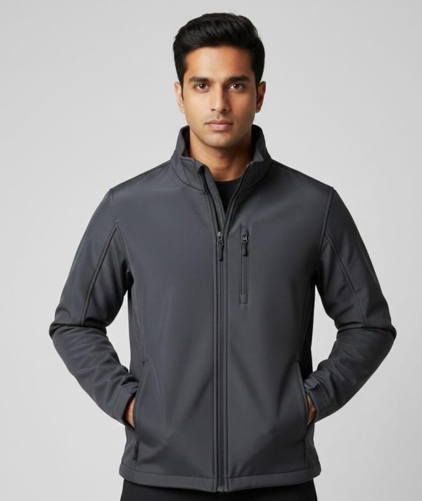 Men's Sleek Charcoal Grey Softshell Jacket