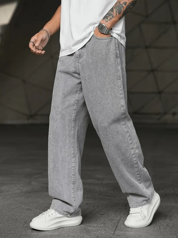 Grey Relaxed Fit Denim Jeans